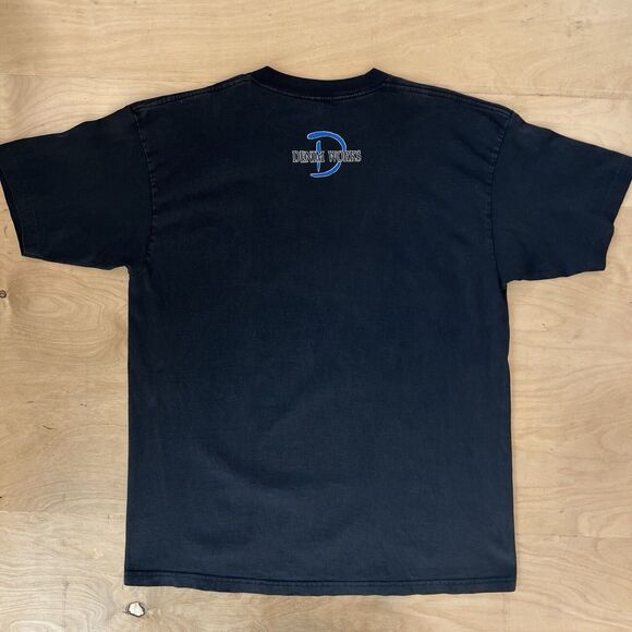 Vintage Denim Works Shirt XL Black Blue 90s Made in USA Jeans Americana Cowboy - Picture 6 of 7